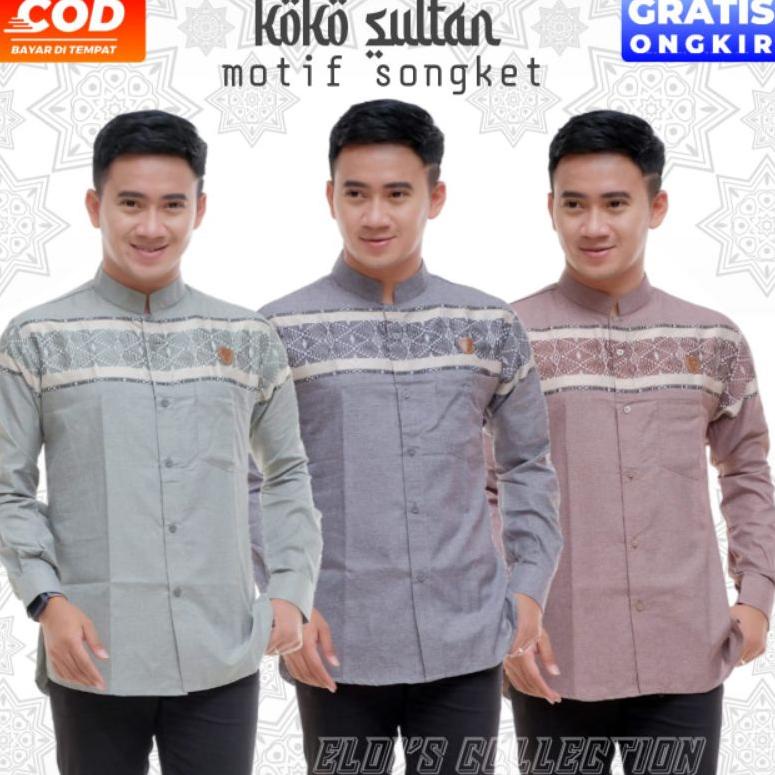 kemeja Koko / Koko pria sultan motif songket [MNJ.22De22ᴺ]