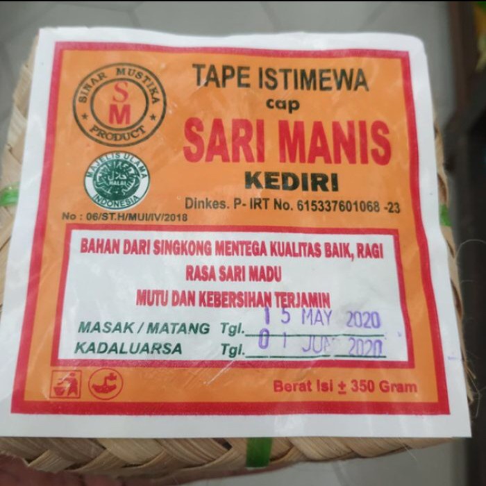 

Tape istimewa sari manis kediri tape singkong 350gr