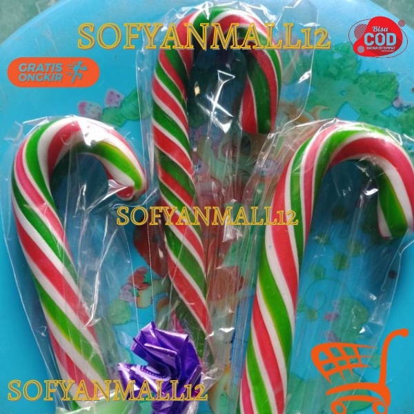 

✨TERBARU✔️ Candy Cane Christmas Cake Topper Lolipop 8CM PERMEN NATAL PERMEN TONGKAT MANIS