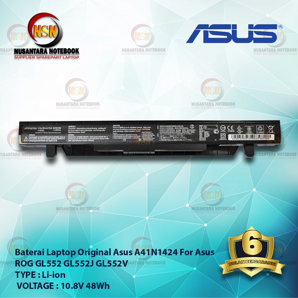 Baterai Original Asus ROG GL552J GL552JX ZX50 ZX50J ZX50JX A41N1424