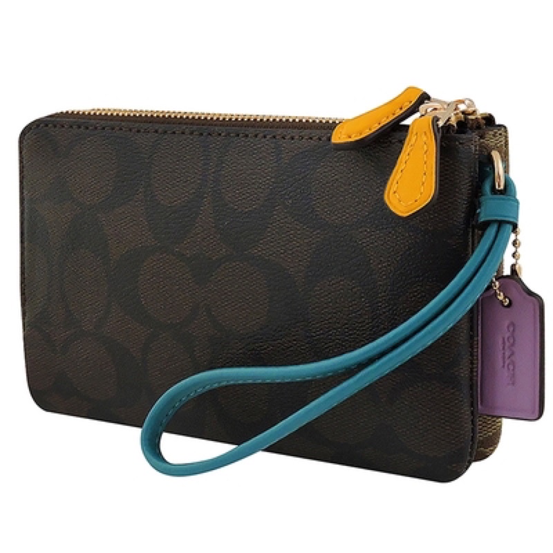 Coach Big C PVC Double Layer Clutch Bag-Coffee x Chocolate (C3347)