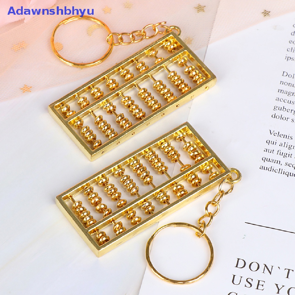 Adhyu Alat Accoung Cina Emas 8baris Sempoa Gantungan Kunci Ring Keychain ID