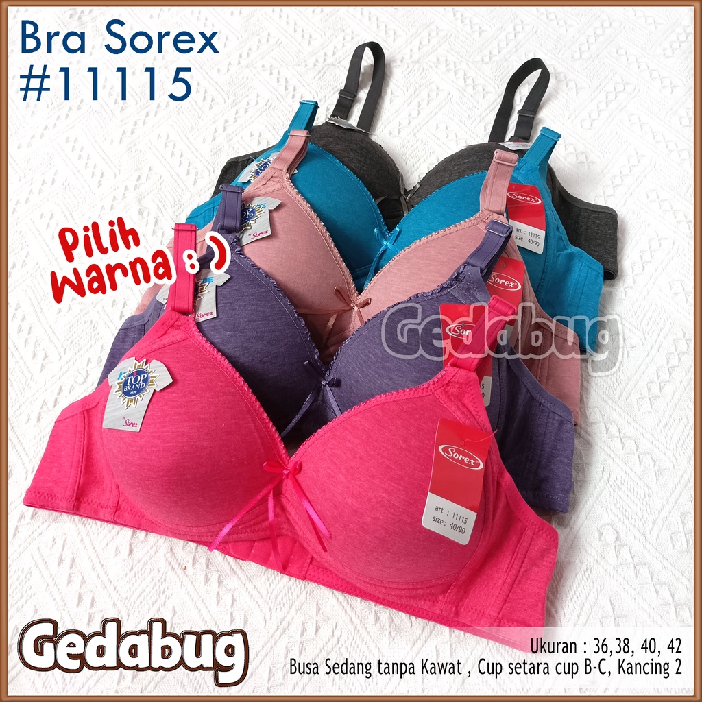 Sorex Bra 11115 Melange Collection Tanpa kawat Kait 2 Busa Cup Besar Setara Cup C BH Harian