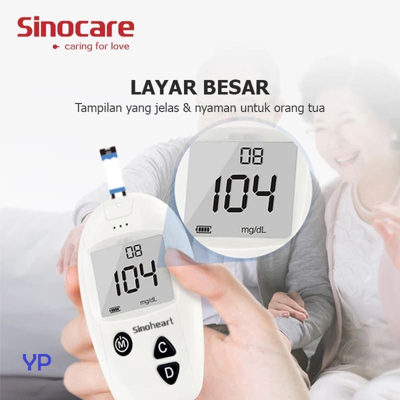 Alat Cek Gula Darah Sinocare Sinoheart Safe-Accu | Mesin / Paket Lengkap Glucose Test Safe Accu