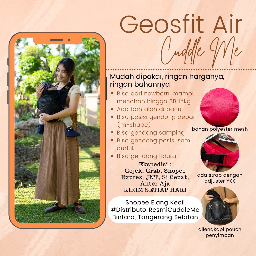 Jual Original Geosfit Air Cuddle Me Gendongan Bayi MShape Newborn