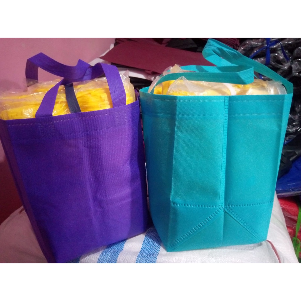Tas Spunbond 75gsm model BOK BAG uk (23x30x20cm) tas spunbond dengan 2 lipatan samping dan bawah / tote bag