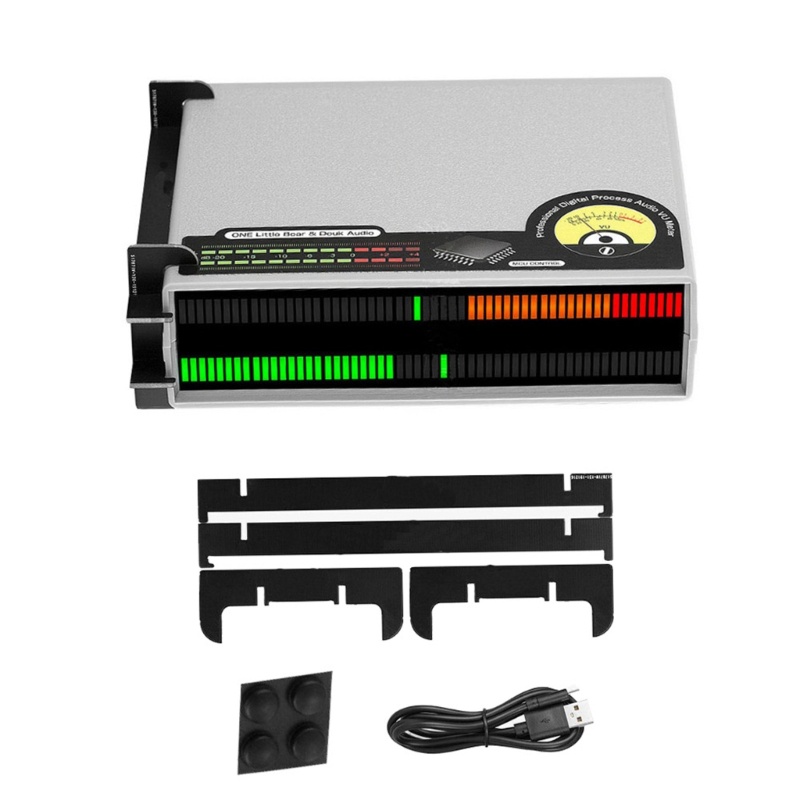 Zzz High-performance 56bit Level Meter Green/Spektrum Musik LED 3warna MIC-+Line Stereo Indikator Suara Logam