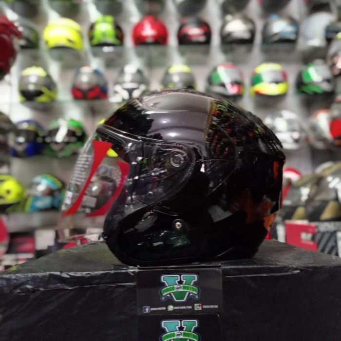 Helm Helm Kyt Kyoto Halface Black Metalik