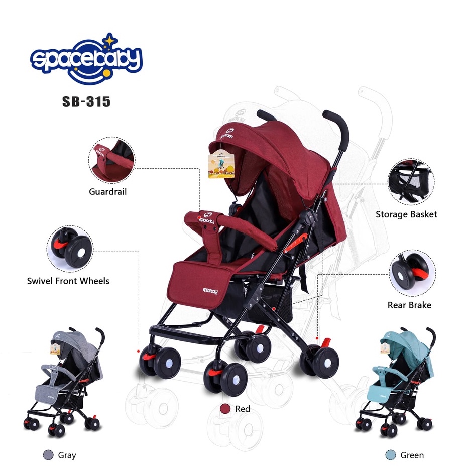 Baby stroller spacebaby SB 315 316 cabin size bisa dilipat alat bantu bawa anak bayi balita space baby kereta dorong anak bayi balita SB315 SB316