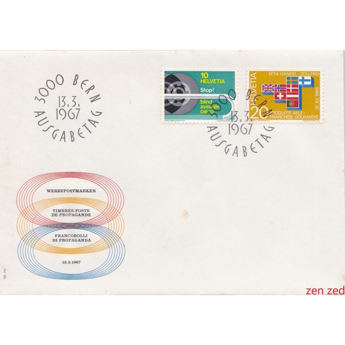 

A572 Prangko Swiss FDC 1967 Events 1 Pcs