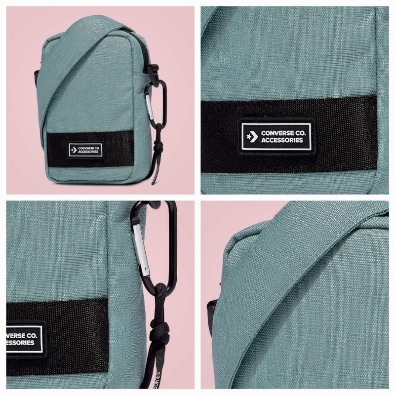 SALEEE 100% Original Converse Comms Pouch 2.0 Black, Green dan Yellow SlingBag 10022103-A07