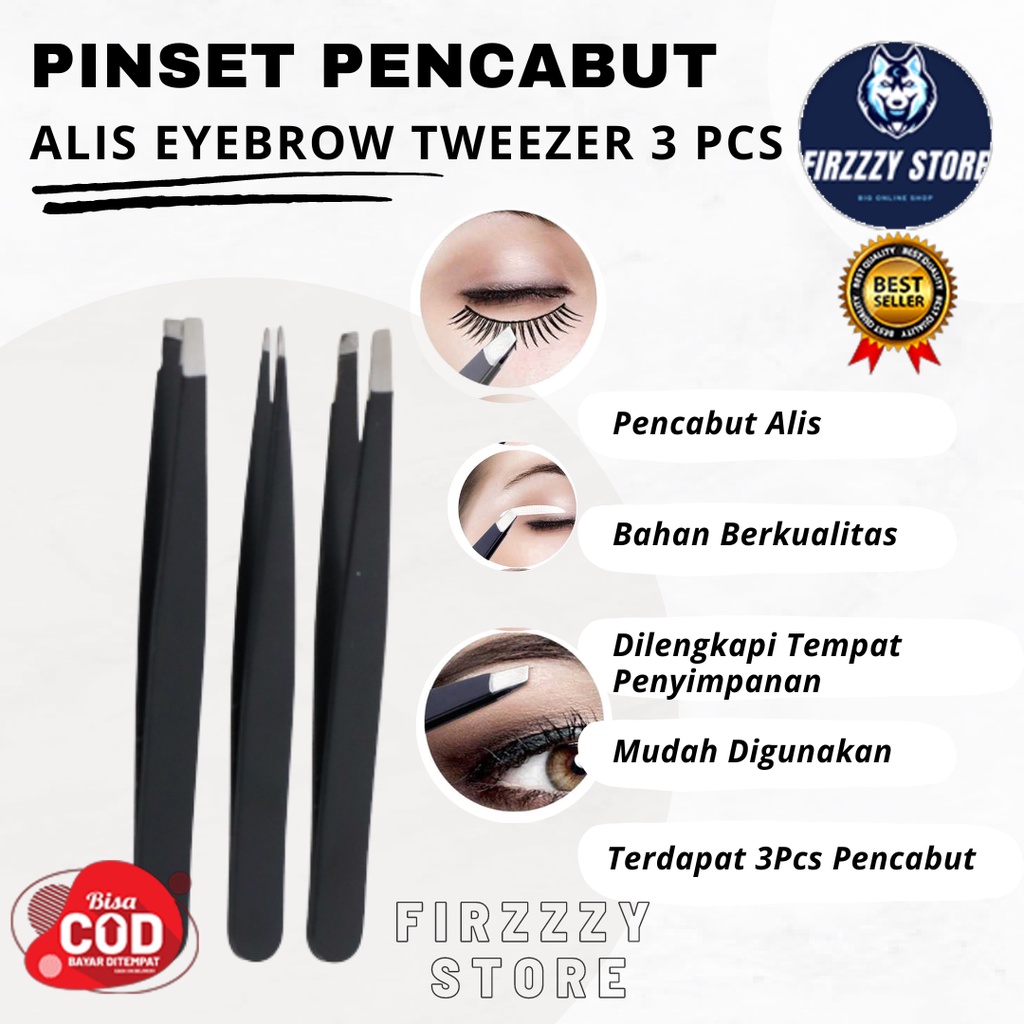 Pinset Pencabut Alis Eyebrow Tweezer 3 PCS