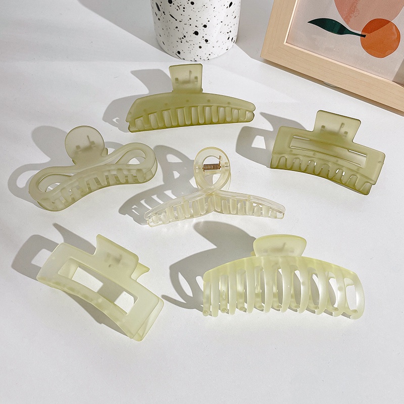 Jepit Rambut Korea Ladies Cute Simple Hijau Besar Hair Clip