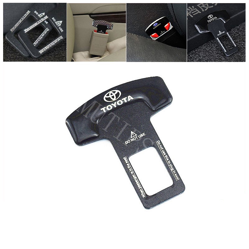 Toyota 1/2Pcs Klip Gesper Sabuk Pengaman Pengaman Mobil Metal Hard Plug Alarm Stopper Menghilangkan Suara Untuk Kijiang Innova Razie Yaris Wish Corolla Avanza Rush Cross