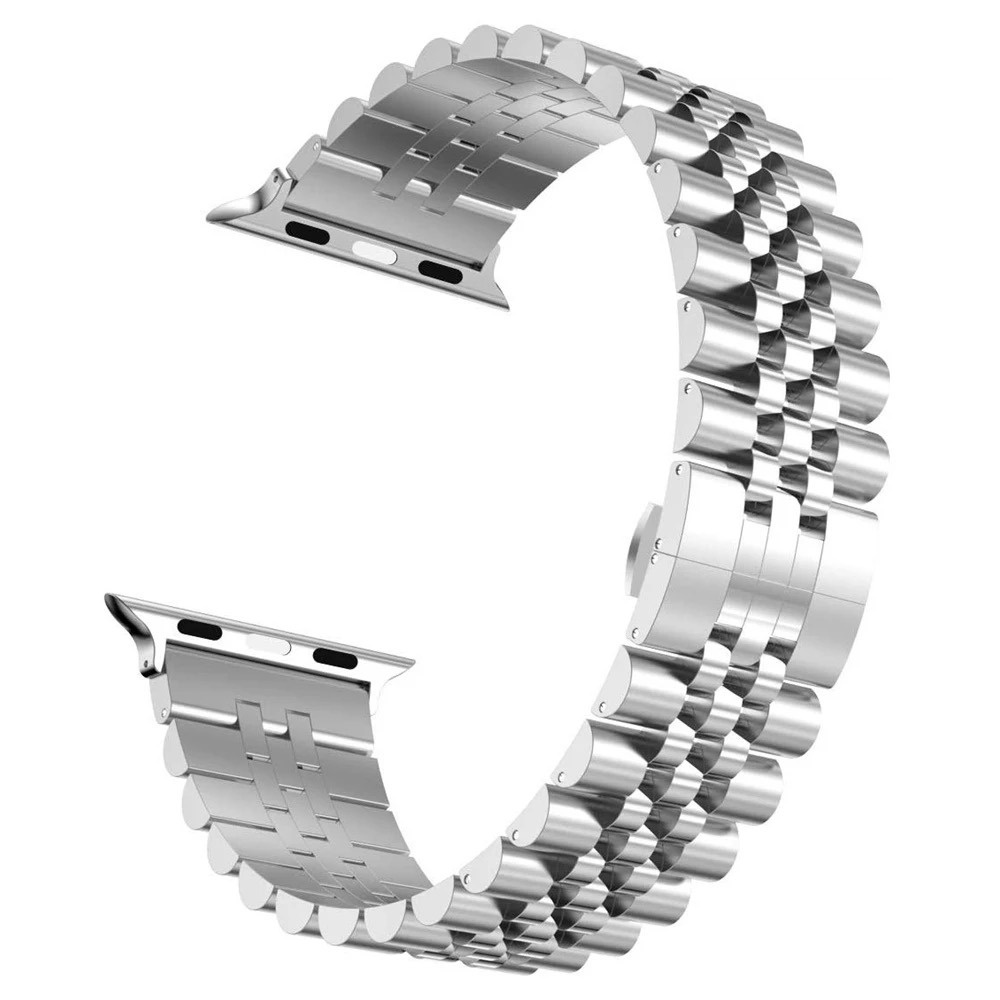 ( TANPA JAM ) STAINLESS FIVE BEADS STEEL BRACELET | TALI STRAP WATCH - SERIES ULTRA 8 7 6 5 4 3 2 1 SE | SIZE 38mm 40mm 41mm 42mm 44mm 45mm 49mm | Tali strap sport band apple watch iwatch smartwatch