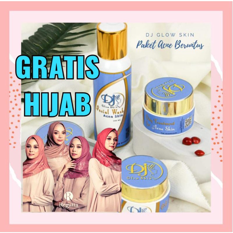 KOSMETIK PERAWATAN WAJAH CREM JERAWAT PKET ACNE BRUNTUS DJ GLOW SKIN KRIM BPOM CREM GLOWING