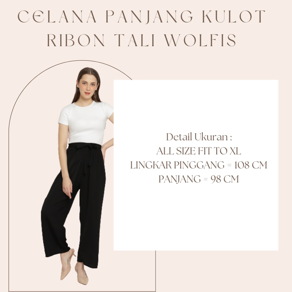 CELANA PANJANG NAOMI KULOT RIBBON TALI WOLFIS