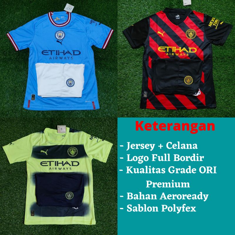 Setelan Jersey Man_Chester City Home Away 3RD 2022 2023 Grade ORI Import Baju Sepak Bola Pria Dewasa