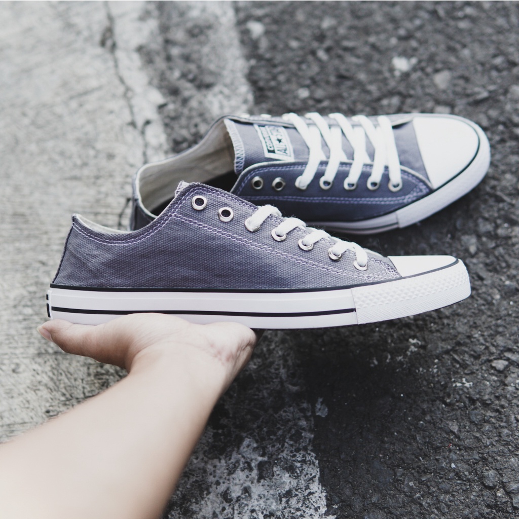 ( BISA COD ) Sepatu converse pendek all star Abu low tali untuk sekolah cowo cewe tanpa box