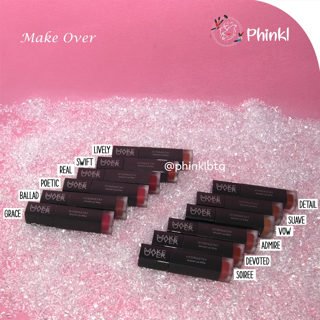 `ღ´ PHINKL `ღ´ 🅼🅰🅺🅴 🅾🆅🅴🆁 Make Over hydrastay smooth lip whip | lipstik buat bibir kering