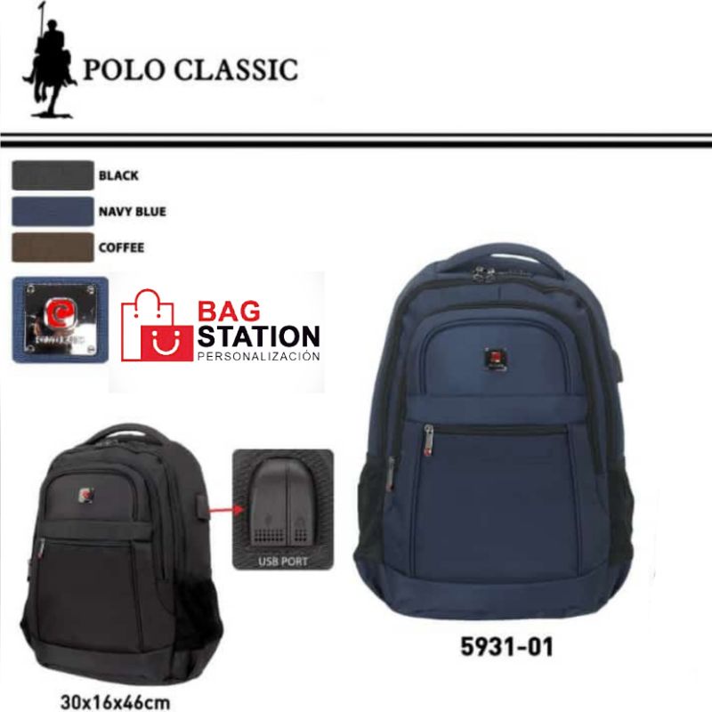 TAS RANSEL LAPTOP BACKPACK POLO CLASSIC ORIGINAL TAS SEKOLAH TAS KULIAH TAS KERJA TAS TRAVEL CASUAL