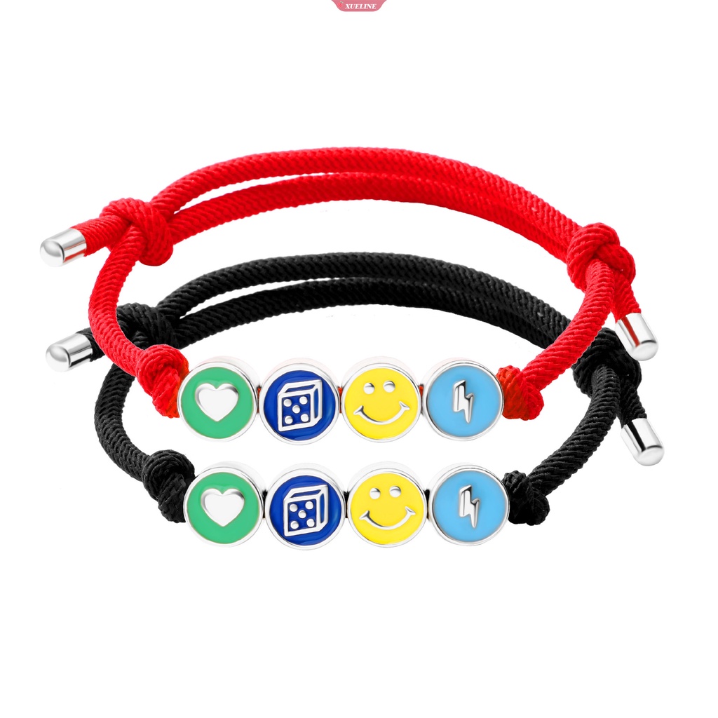 Smiley face Gelang Tali Merah charms Gelang Untuk Wanita Anak best friend Perhiasan handmade accesorios [ZXL]