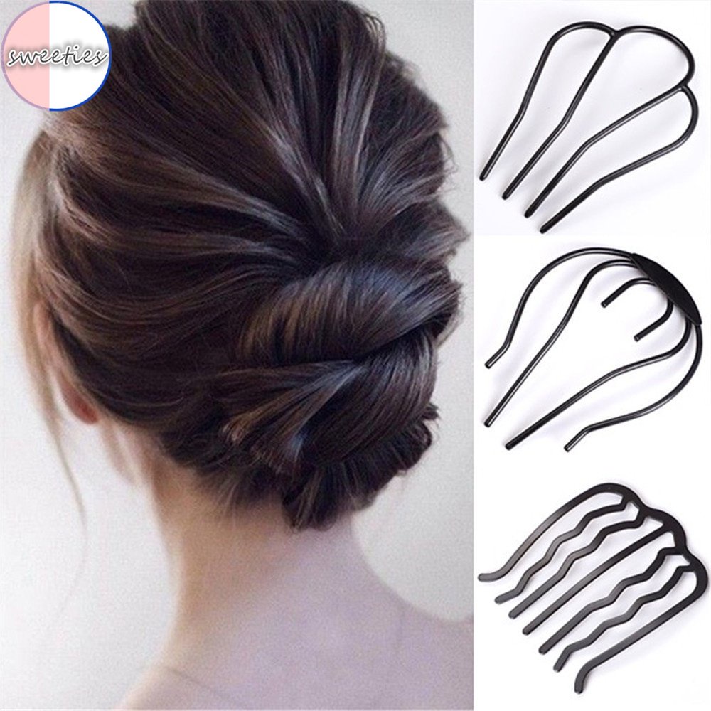 3pc /2pc Wanita DIY hair curling Artefak Bakso Kepala Klip Sisir Rambut Aksesoris