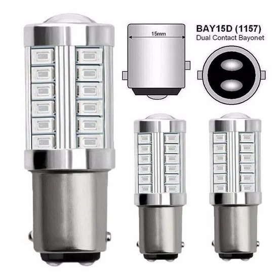 Lampu LED Bayonet Rem Sein Mundur 1157 33 MATA Mobil Motor Kedip Non Kedip