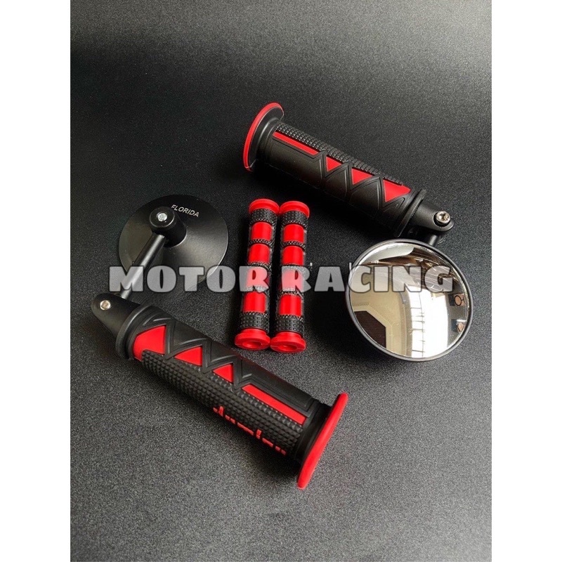 Spion Jalu Bar End Plus Handgrip Plus Karet Handle Paket 3in1 Universal Semua Motor