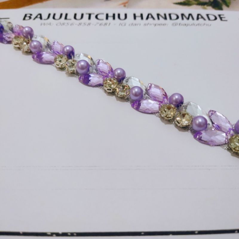 Payet rangkai salur pinggang murah banyak warna ungu lavender Lilac premium