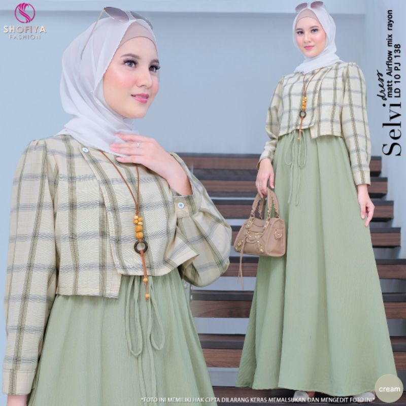 SELVI,NAYA,NIKKY, MELIA,FRIDA,GIVA ,ILONA One Set 2 in 1(outer &amp; skrit) Ori by Shofiya