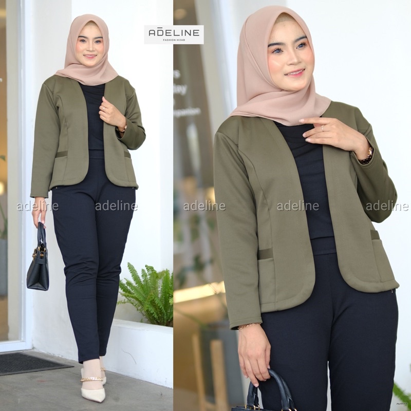 AM - Zahra Blazer Wanita Outer / Blazer Scuba Wanita kantor / 522-7112