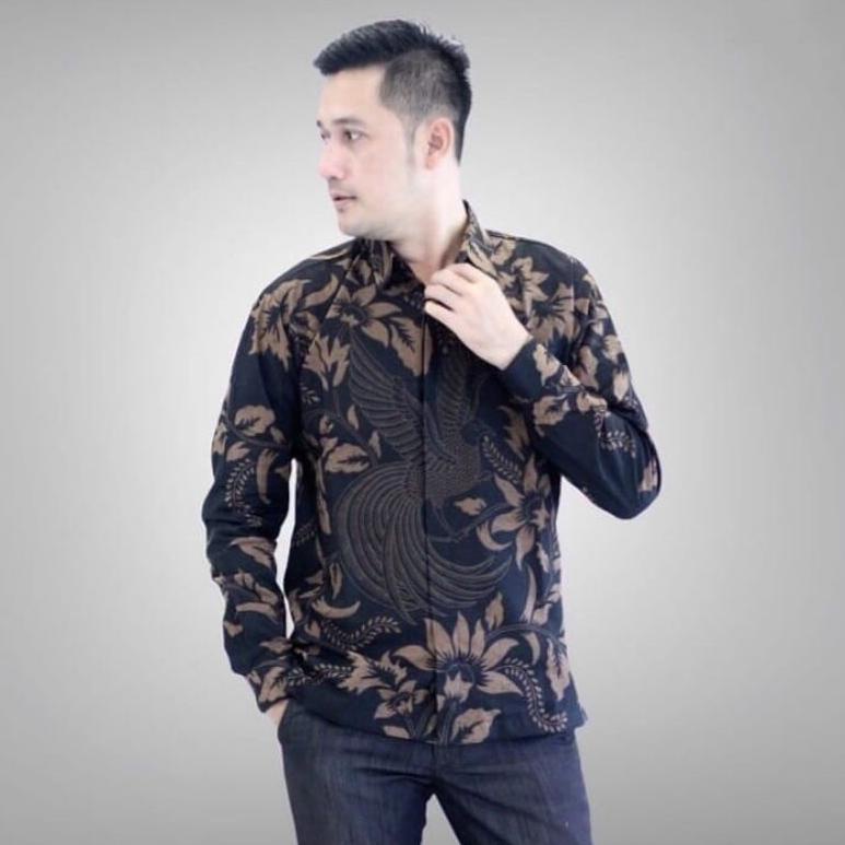 [KODE 9417] Batik Pria Hitam Model Kemeja Batik Pria Masa Kini Baju Batik Atasan Pria Terbaru 2022 B