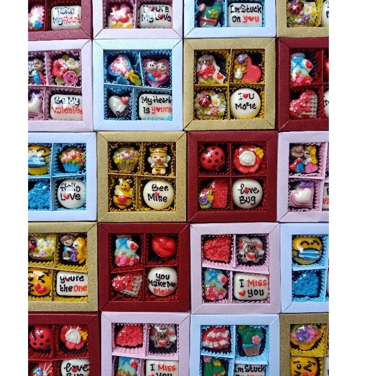 

マ (min order 2 pcs)kado coklat valentine isi 4 untuk hadiah pacar sahabat valday ヹ