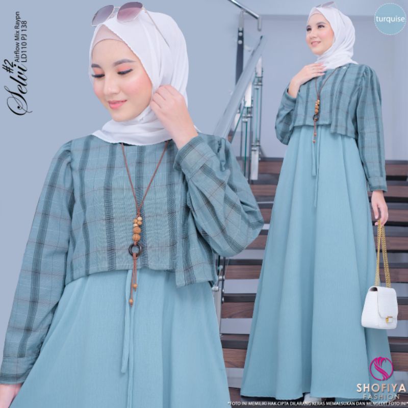 SELVI,NAYA,NIKKY, MELIA,FRIDA,GIVA ,ILONA One Set 2 in 1(outer &amp; skrit) Ori by Shofiya