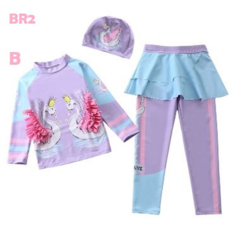 BAJU RENANG ANAK PEREMPUAN / BAJU RENANG GIRL / KACAMATA RENANG