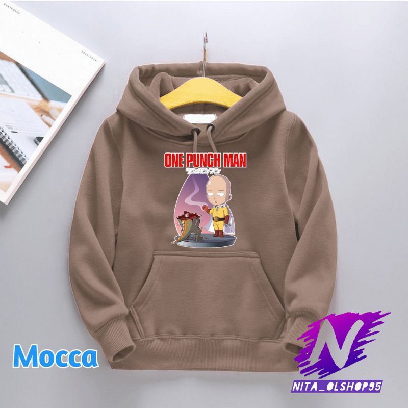 jaket hoodie anak anime one punch man saitama