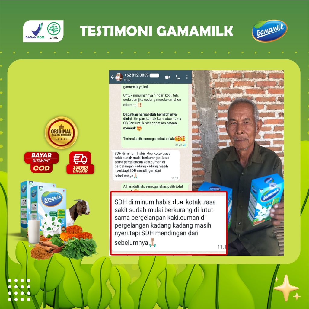 (Terbukti) Gamamilk Original Atasi Sesak Nafas, Asma, Bronkitis dan Batuk Berdahak Cocok untuk Anak &amp; Dewasa