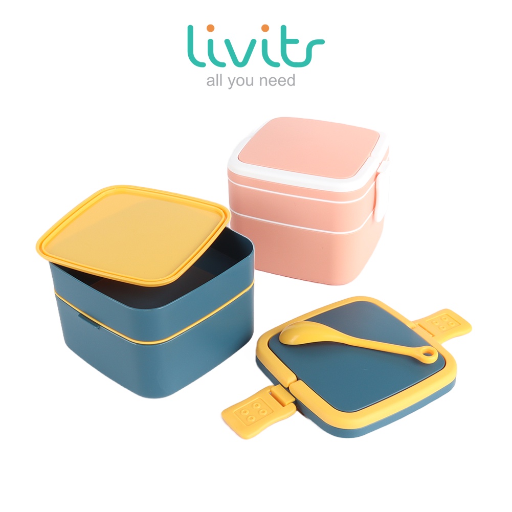 Lunch Box kotak Makan Kotak Bekal Single/Double-Layer / Kotak Makan Siang / Kotak Makan Anak Dan Dewasa