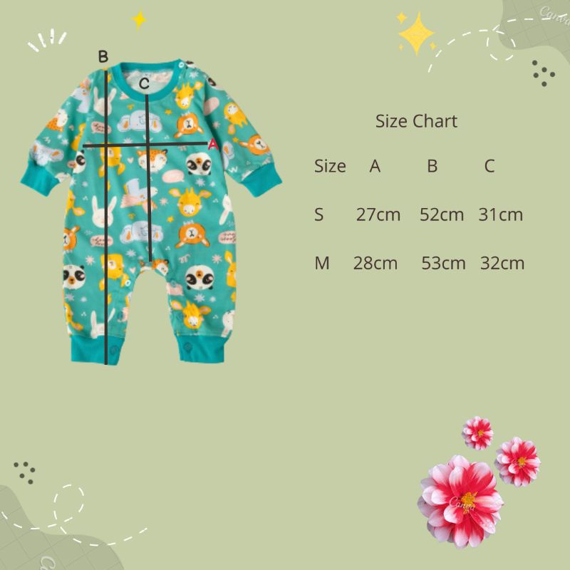 Jumpsuit Animal by Chars'n Kids Official untuk usia 0-12bulan