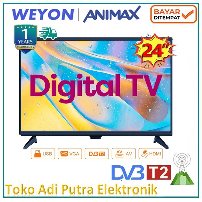 TV DIGITAL Weyon Animex TV 24 inch HD Ready LED Televisi DIGITAL TV - Gojek Grab Instan