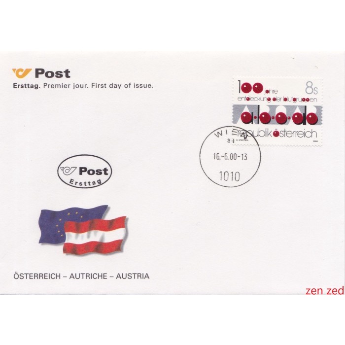 

A484 Prangko Austria FDC 2001 The Discovery of Human Blood Types 1 Pcs