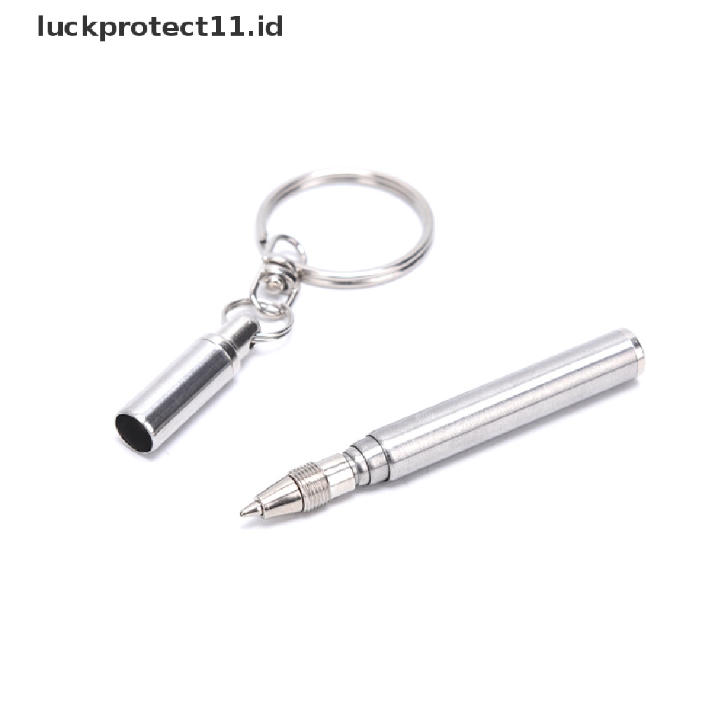 /Fashion Hot//// Gantungan Kunci Pen Keyring Stainless Steel Teleskopik Gantungan Kunci Hadiah Alat Sig Darurat.