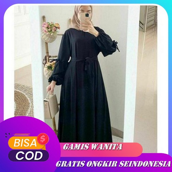 Annisa Dress Wd Bahan Moscrepe Dapat Gamis Wanita ( Tidak Termasuk Hijab ) Full Kancing Aktif / Busu
