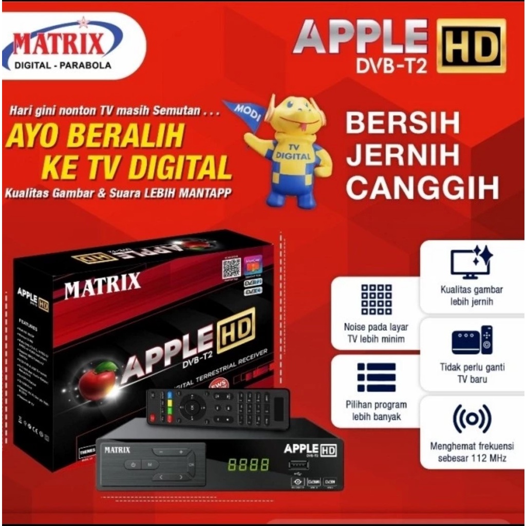 SET TOP BOX MATRIX APPLE DIGITAL DVB T2 WIFI STB Antena SUPER HD