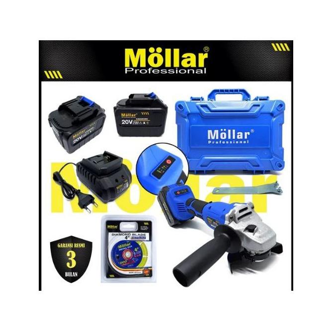 Gerinda Baterai Mollar CAG20300 Cordless Angle Grinder Battery Batrai