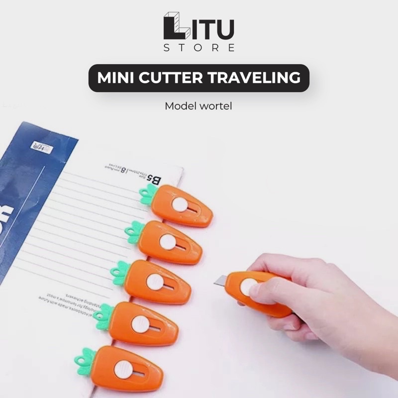 

Cutter mini pemotong kertas pembuka paket traveling model wortel