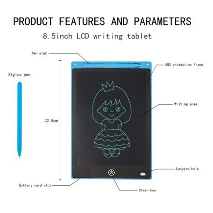 LCD Drawing Writing Tablet 8.5 Inch Papan Gambar Tulis Anak