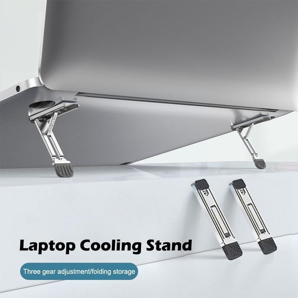 Notebook Invisible Paste Mini Laptop, Ipad, Braket Ponsel, Penghilang Panas, Bracket Lipat Logam Tipis Penyangga Komputer