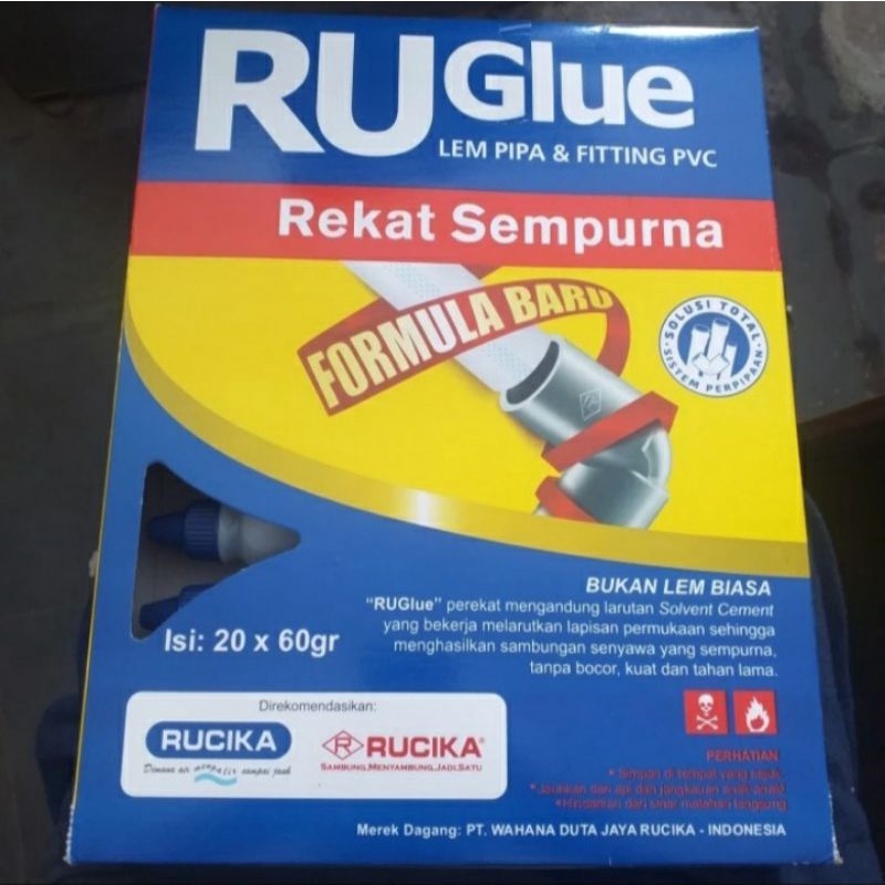 

RU Glue Botol 60gr Isi 20pcs / Lem Pipa PVC